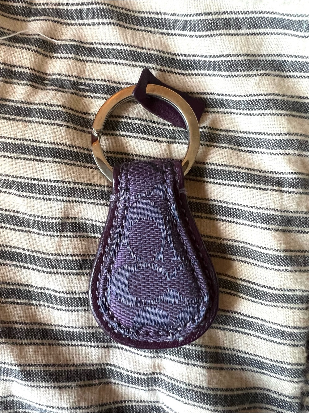 Coach Signature Teardrop Y2K purple Keychain